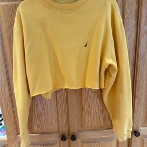 Nautica Yellow Cropped Boxy Sweatshirt